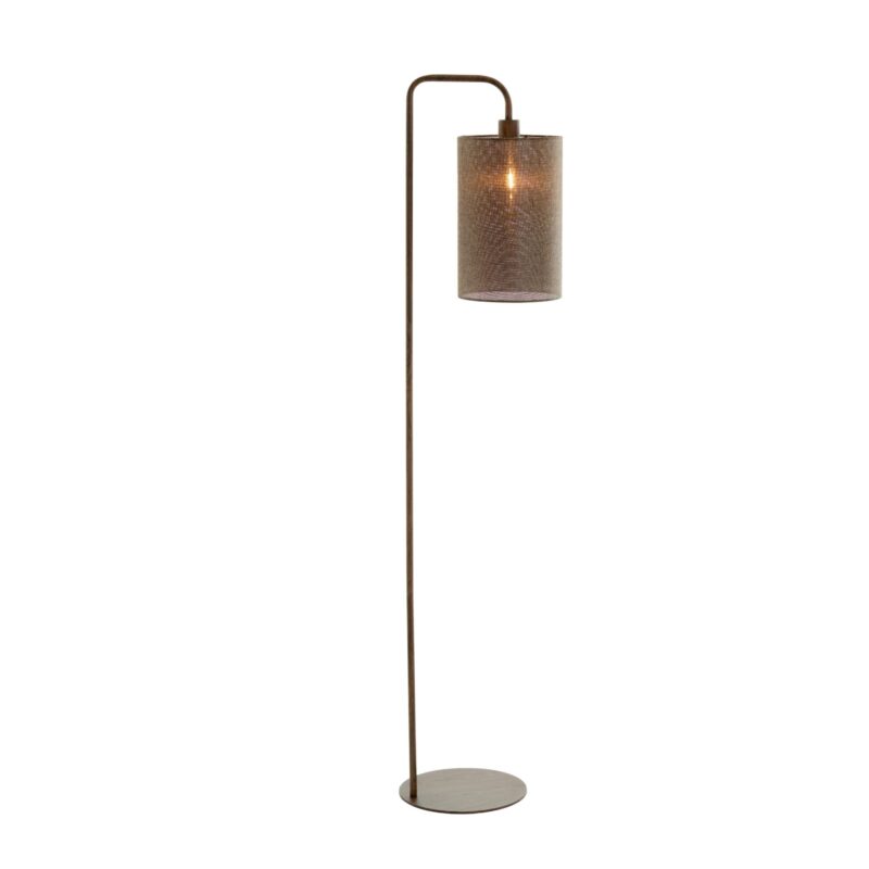 Lámpara de pie curva marrón de algodón/metal Light & Living Donio - Imagen 7
