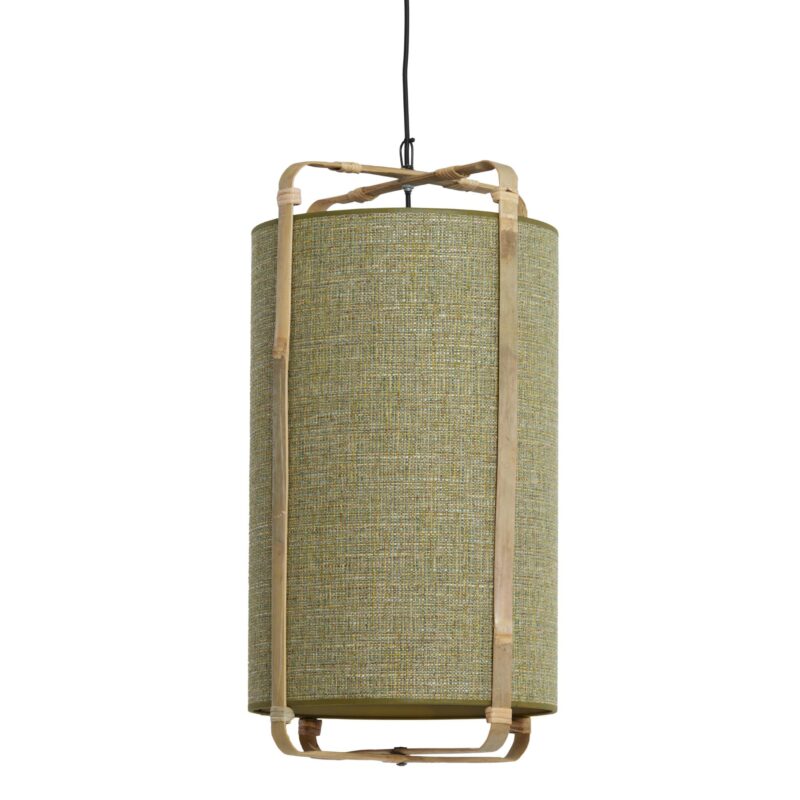 Lámpara colgante verde con marco de bambú Light & Living Sendai - Imagen 7