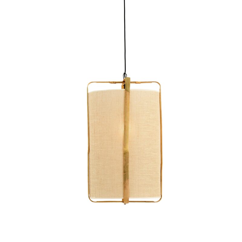 Lámpara colgante beige con marco de bambú Light & Living Sendai - Imagen 7