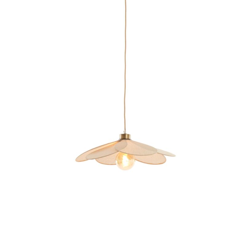 Lámpara colgante beige con forma de flor de tela Light & Living Fyano - Imagen 7