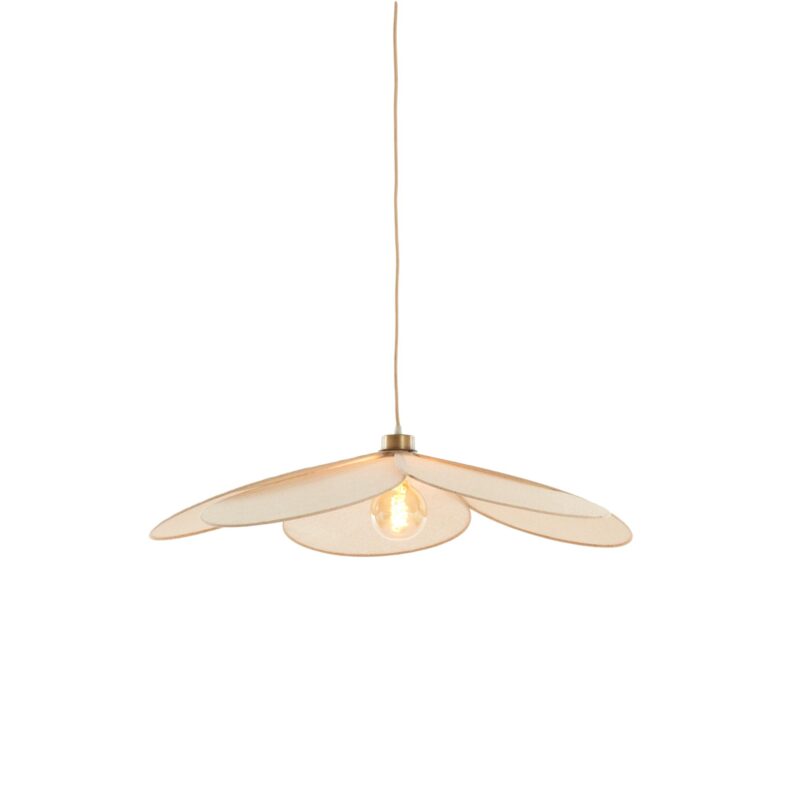 Lámpara colgante beige con forma de flor de tela Light & Living Fyano - Imagen 7