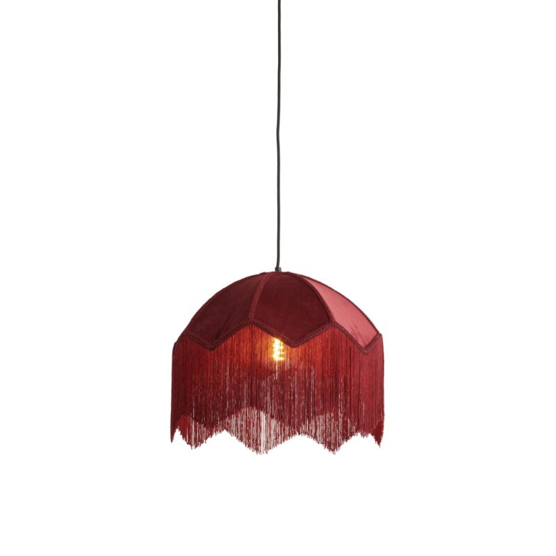 Lámpara colgante vintage roja en forma de cúpula de terciopelo Light & Living Malacia - Imagen 7