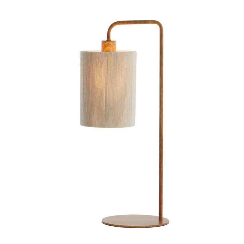 Lámpara de mesa Japandi beige/natural curva Light & Living Donio - Imagen 8