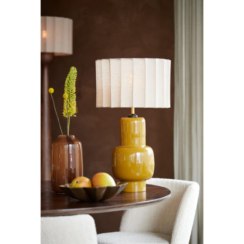 Pantalla de lámpara cilíndrica beige plisada Light & Living Disli - Imagen 8