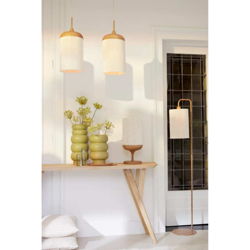Lámpara de mesa Japandi beige/natural en forma de vaso Light & Living Dania - Imagen 8