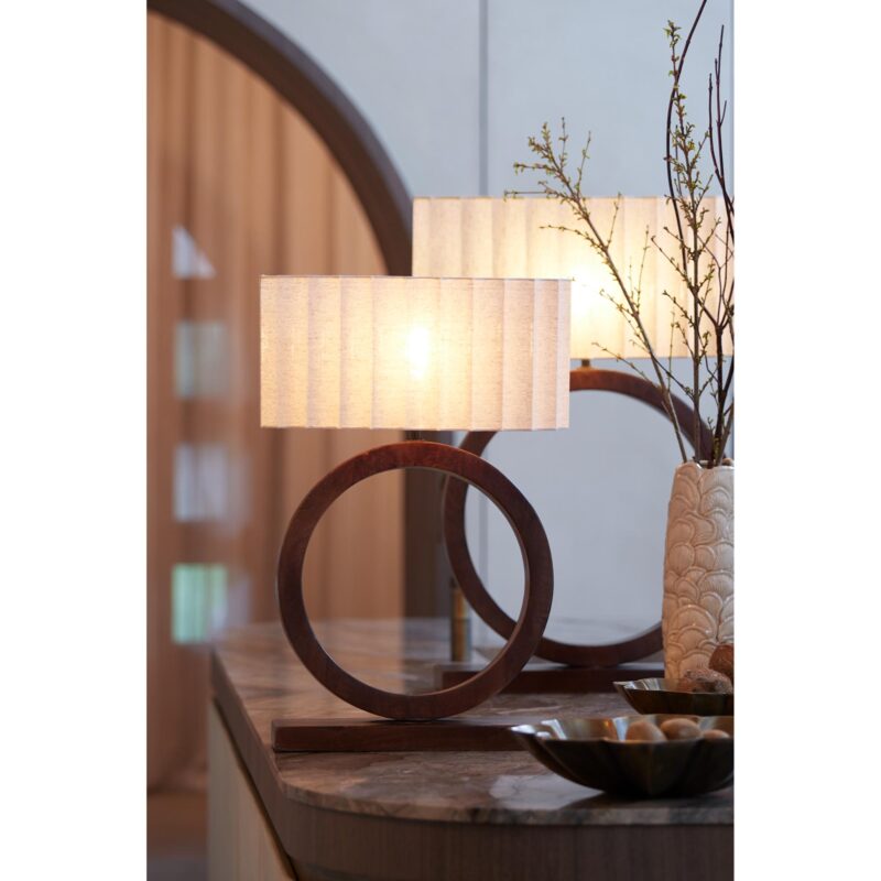 Pantalla de lámpara ovalada beige plisada Light & Living Disli - Imagen 9