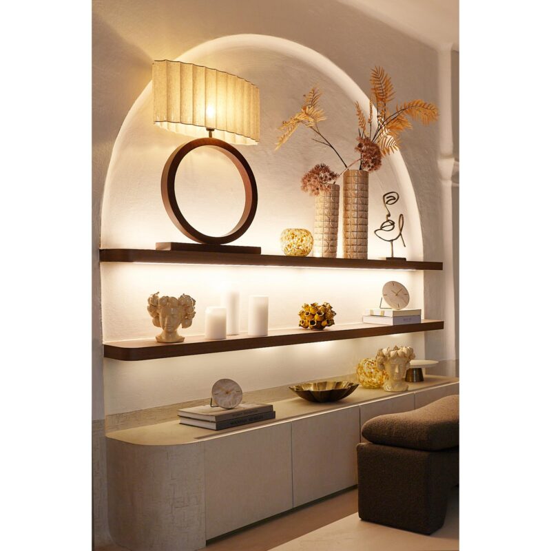 Pantalla de lámpara ovalada beige plisada Light & Living Disli - Imagen 10