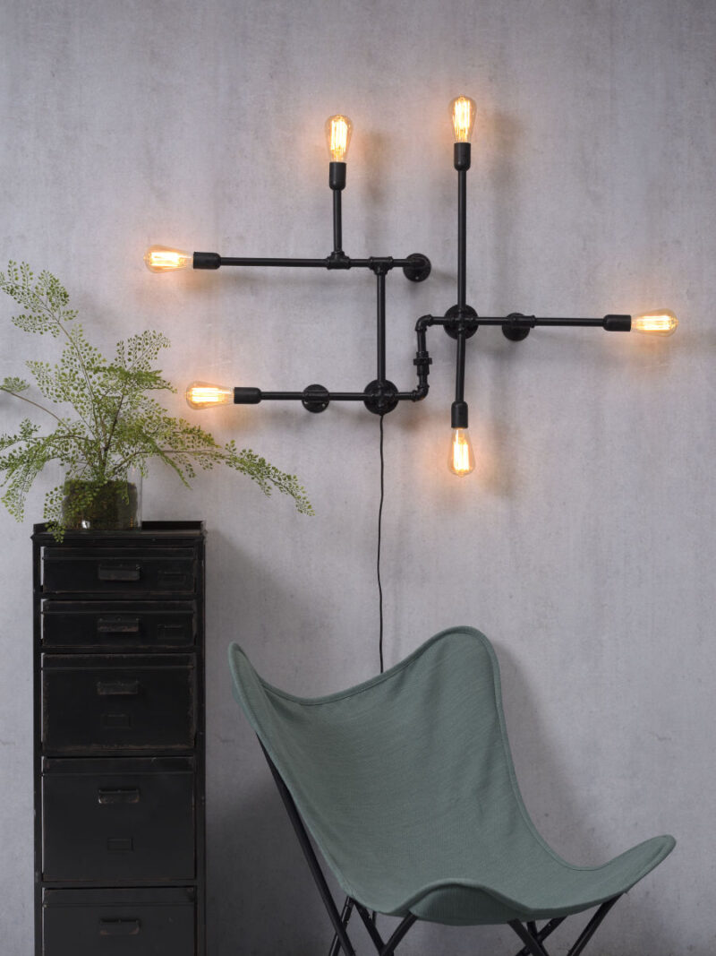 Aplique metálico negro de pared estilo retro Nashville - It's About RoMi - Imagen 2