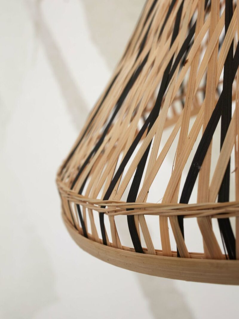 Lámpara estilo bohemio en bambú natural y negro Tahiti - GOOD&MOJO - Imagen 7