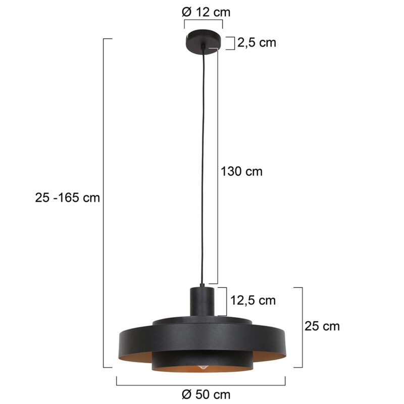 Lámpara colgante retro redonda de madera Anne Lighting Flinter - Ø50 cm - Imagen 6