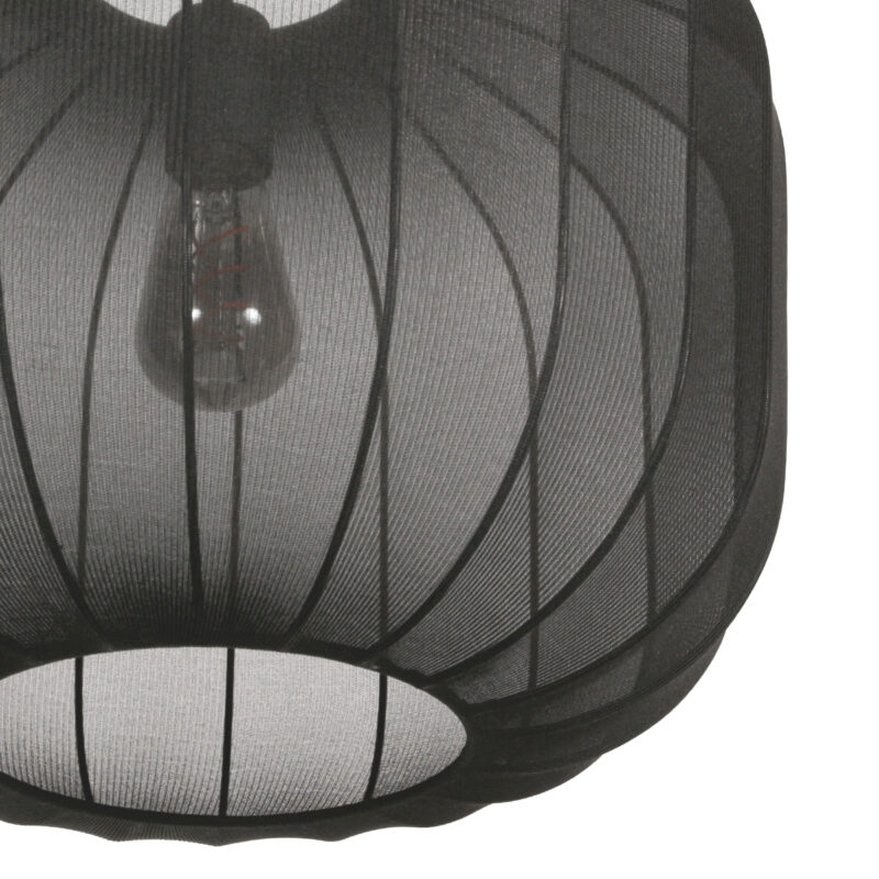 Lámpara colgante japandi negra de textil refinado Anne Lighting Sable - Ø45 cm - Imagen 5