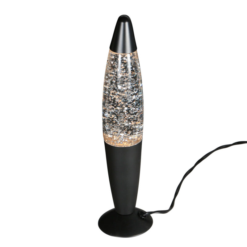 Elegante lámpara de lava negra con purpurina Mexlite Volcan - Imagen 9