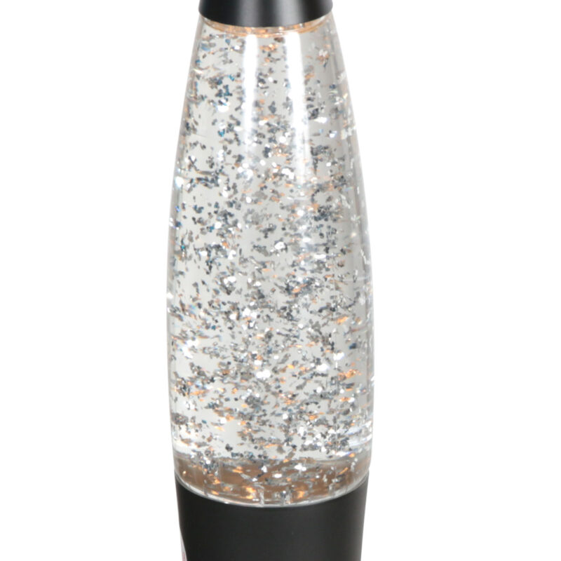 Elegante lámpara de lava negra con purpurina Mexlite Volcan - Imagen 5