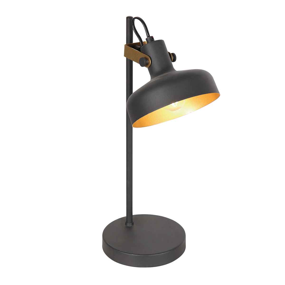 Lámpara de mesa retro con detalles dorados Mexlite Prato