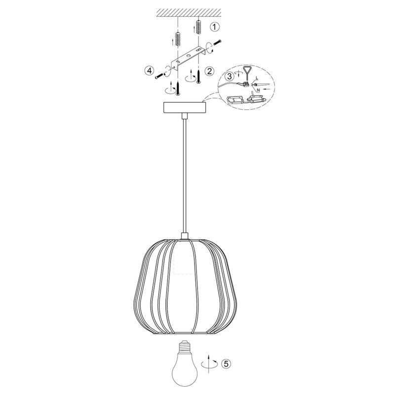 Lámpara colgante estilo Japandi de tela Anne Lighting Sable - Imagen 8