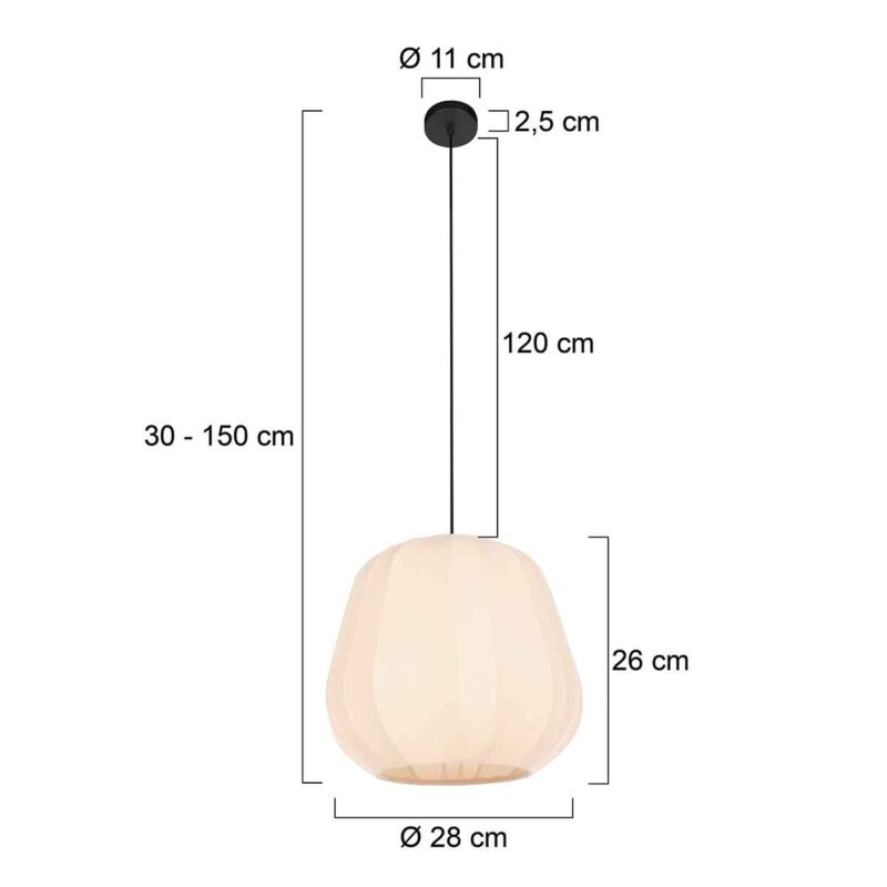 Lámpara colgante estilo Japandi de tela Anne Lighting Sable - Imagen 7