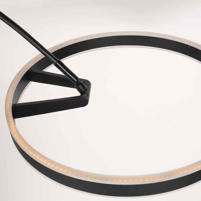 Lámpara de pie moderna de metal negro Steinhauer Ringlux - Imagen 12