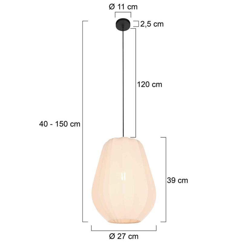 Lámpara colgante Japandi color crema Anne Lighting Sable - Imagen 7