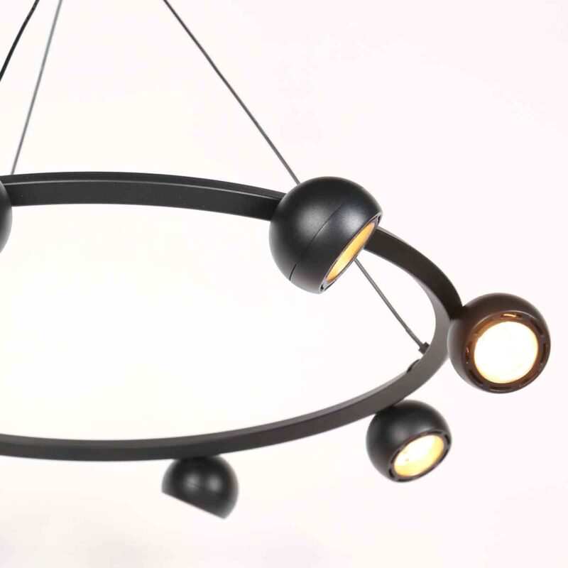 Lámpara colgante redonda negra retro de diseño moderno Steinhauer Marcadore - Imagen 12