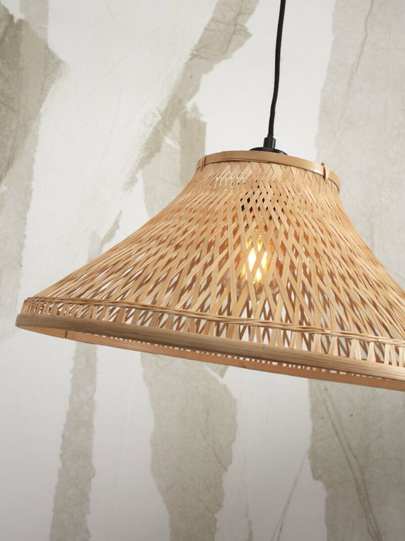 Lámpara redonda de pie en bambú natural estilo boho Tahiti - GOOD&MOJO - Imagen 6