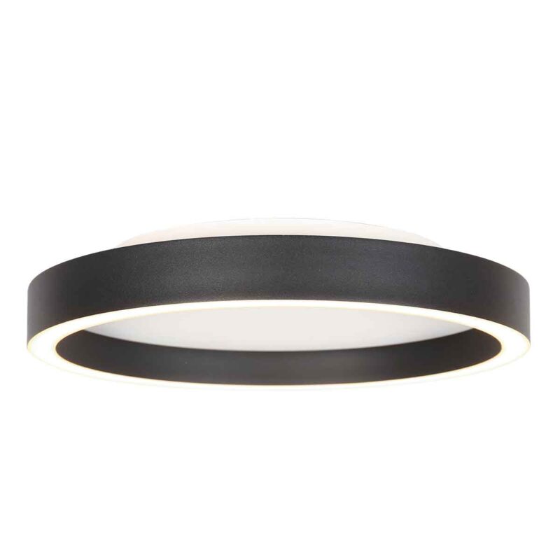 Plafón moderno de metal negro Steinhauer Ringlux
