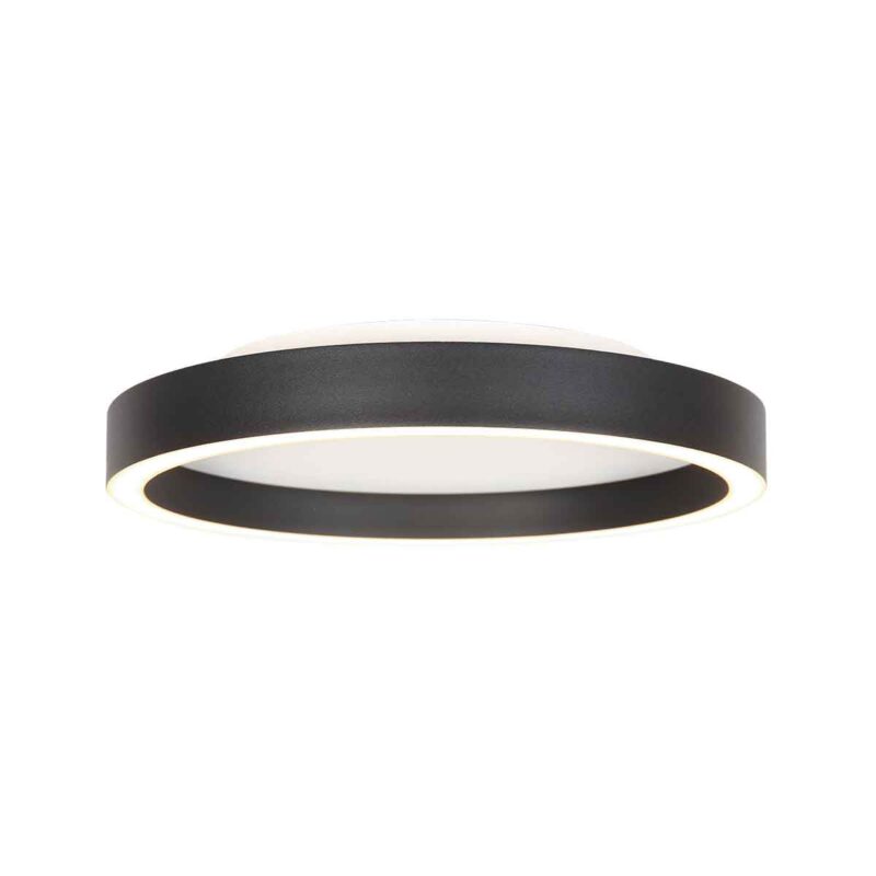 Plafón moderno de metal negro Steinhauer Ringlux