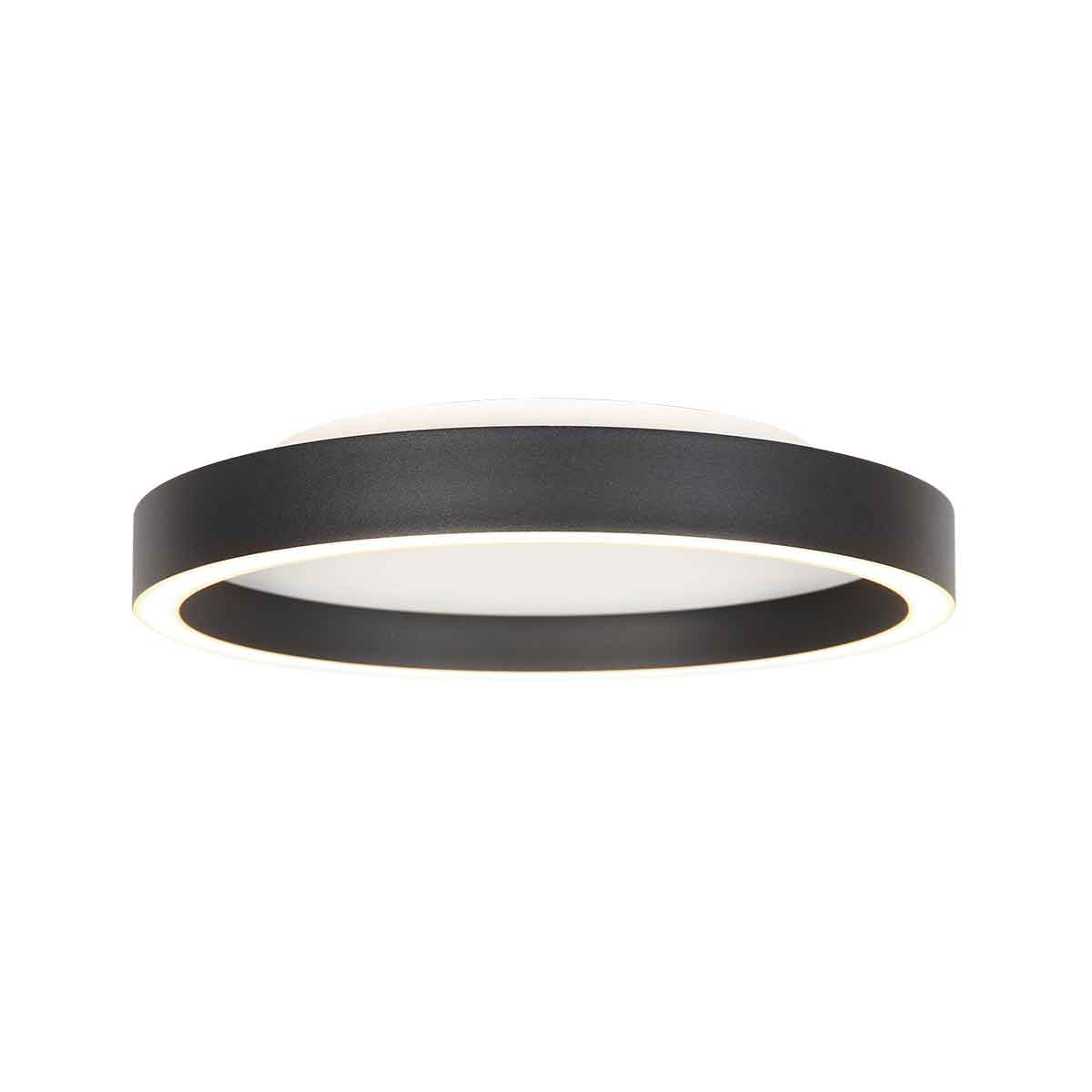 Plafón moderno de metal negro Steinhauer Ringlux