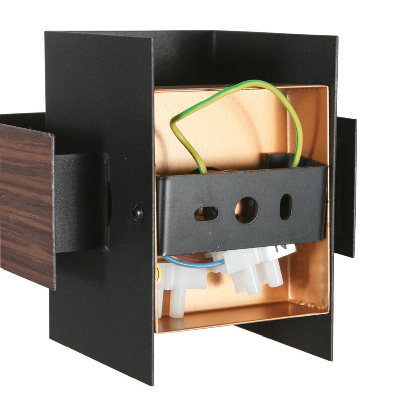 Aplique de pared rústico negro/madera Steinhauer Muro - Imagen 9