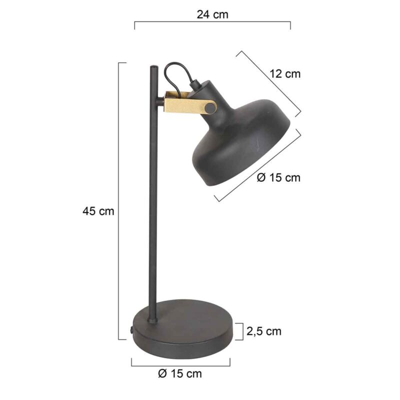 Lámpara de mesa retro con detalles dorados Mexlite Prato - Imagen 6