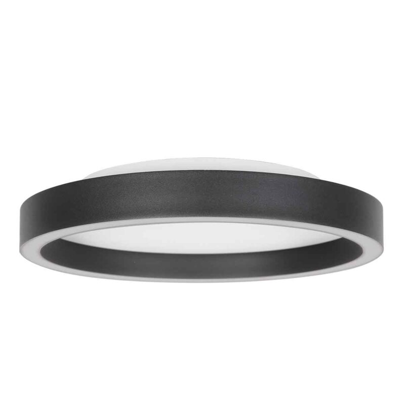 Plafón moderno de metal negro Steinhauer Ringlux - Imagen 2