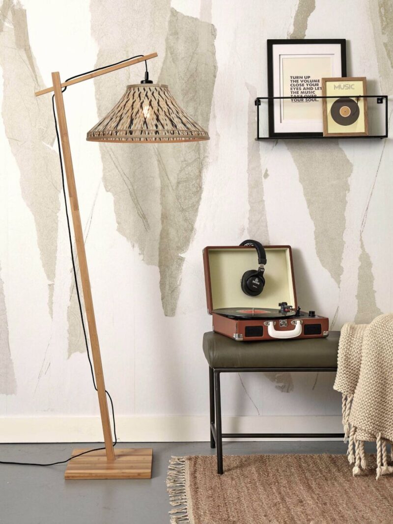 Lámpara estilo bohemio en bambú natural y negro Tahiti - GOOD&MOJO - Imagen 5
