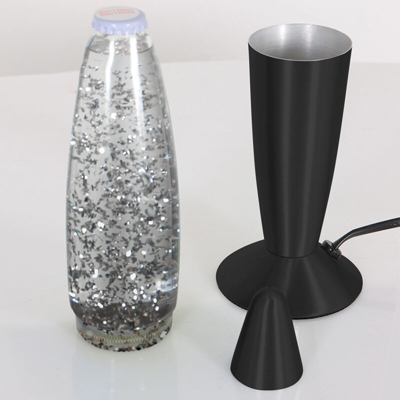 Elegante lámpara de lava negra con purpurina Mexlite Volcan - Imagen 13