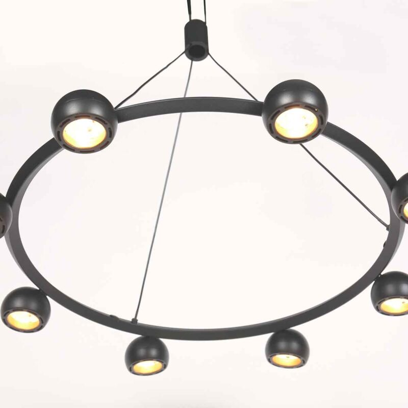 Lámpara colgante redonda negra retro de diseño moderno Steinhauer Marcadore - Imagen 13