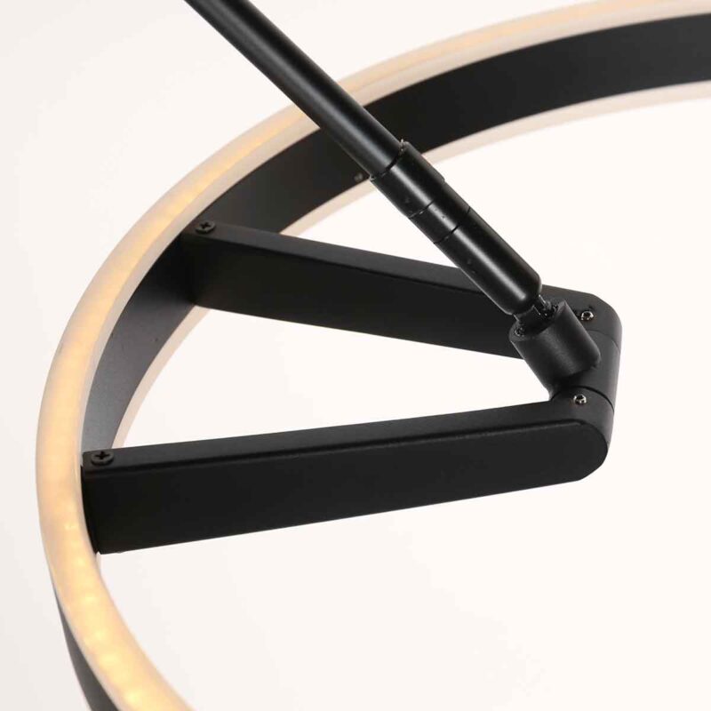 Lámpara de pie moderna de metal negro Steinhauer Ringlux - Imagen 15