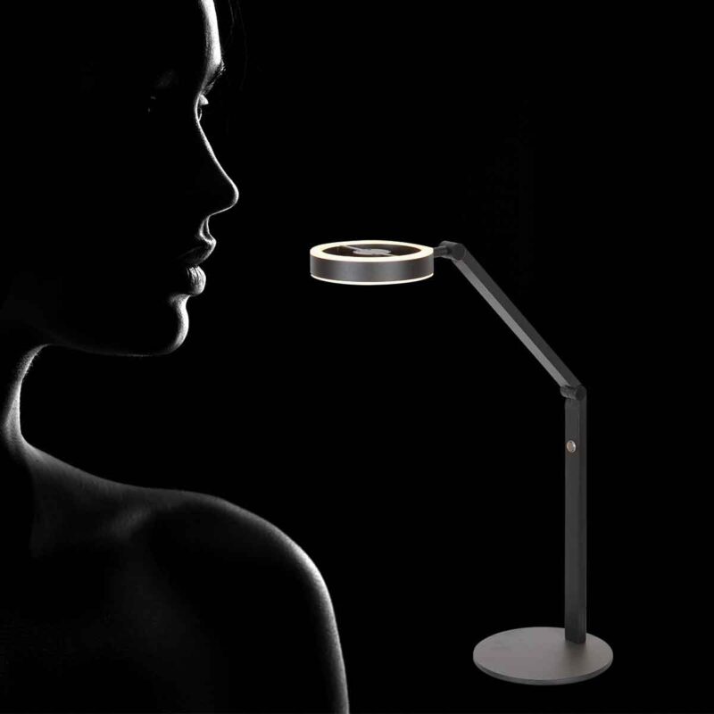 Lámpara de mesa moderna de metal negro Steinhauer Ringlux - Imagen 3