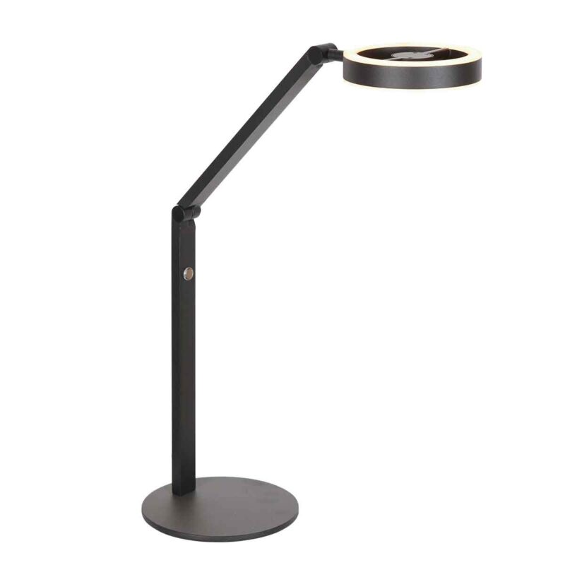 Lámpara de mesa moderna de metal negro Steinhauer Ringlux