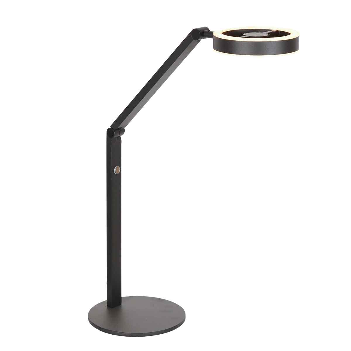 Lámpara de mesa moderna de metal negro Steinhauer Ringlux