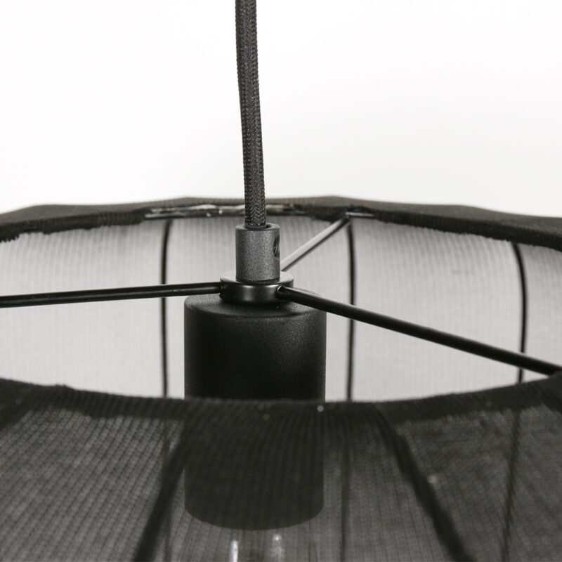 Lámpara colgante japandi negra de textil Anne Lighting Sable - Ø60 cm - Imagen 5