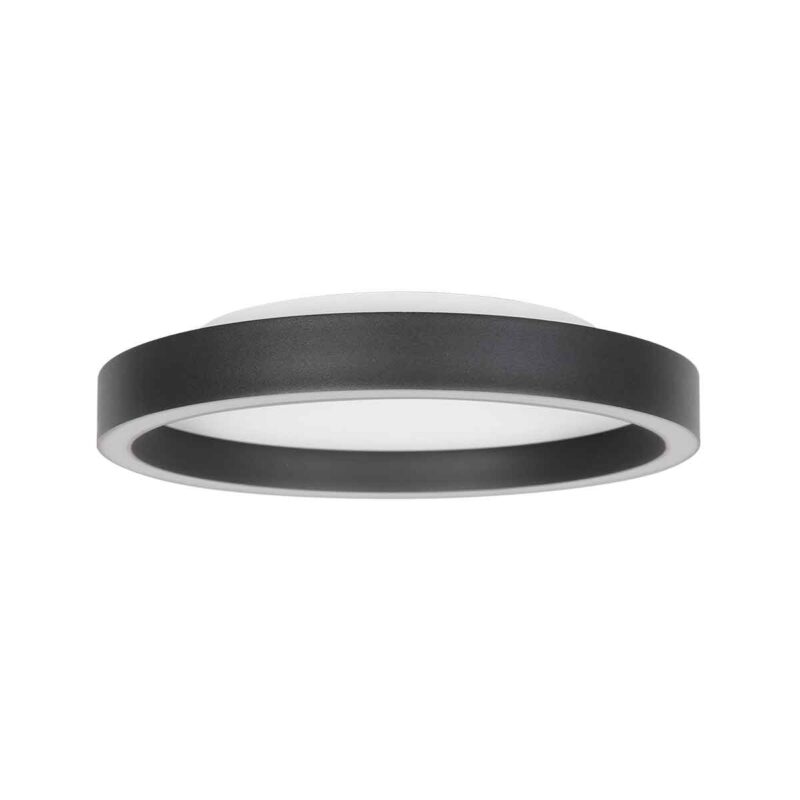 Plafón moderno de metal negro Steinhauer Ringlux - Imagen 2