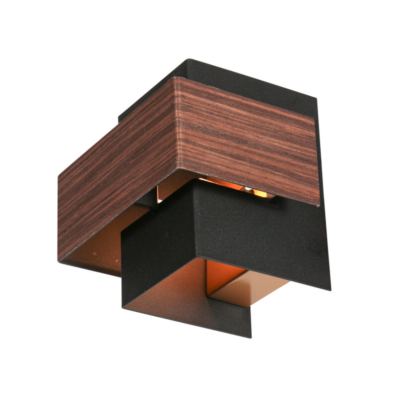 Aplique de pared rústico negro/madera Steinhauer Muro - Imagen 6