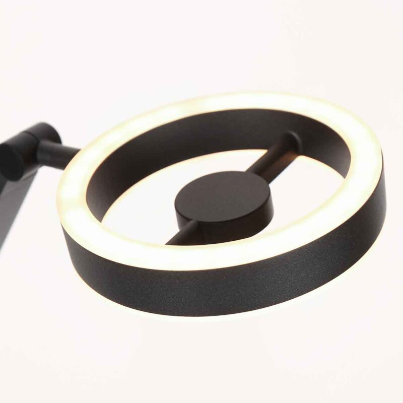 Lámpara de pie moderna de metal negro Steinhauer Ringlux - Imagen 3