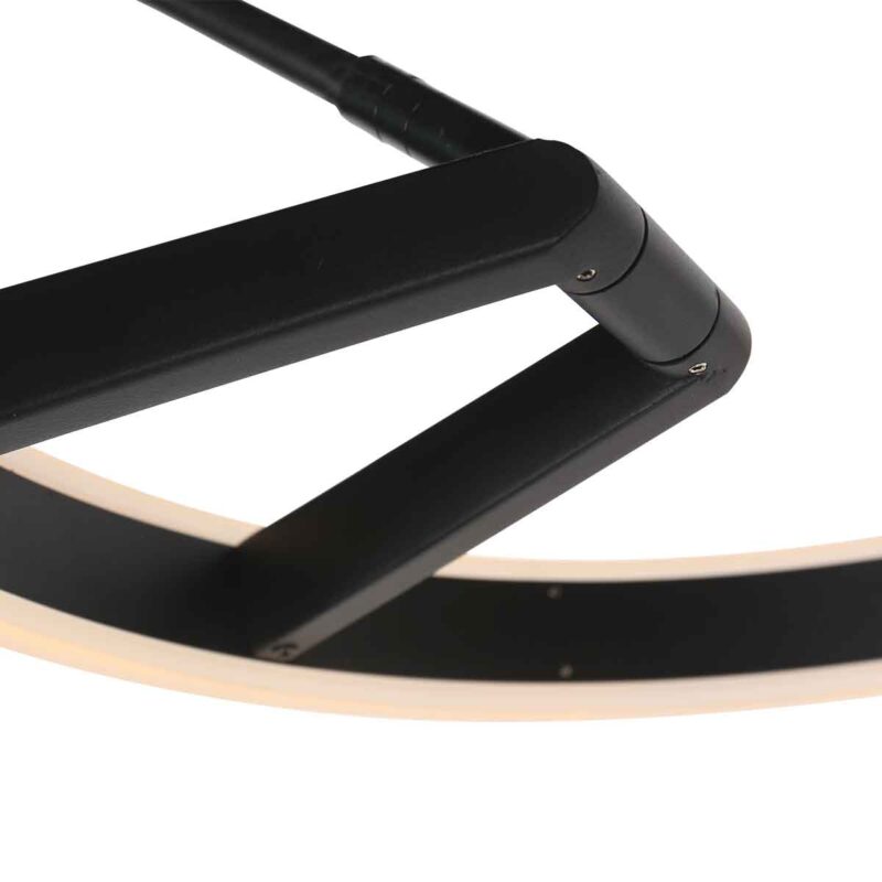 Lámpara de pie moderna de metal negro Steinhauer Ringlux - Imagen 14