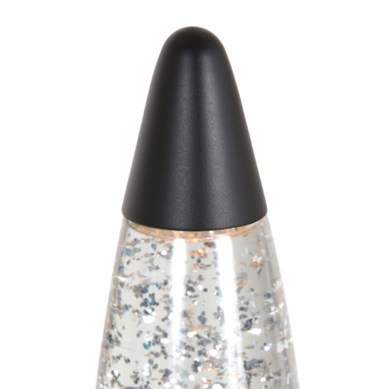 Elegante lámpara de lava negra con purpurina Mexlite Volcan - Imagen 4