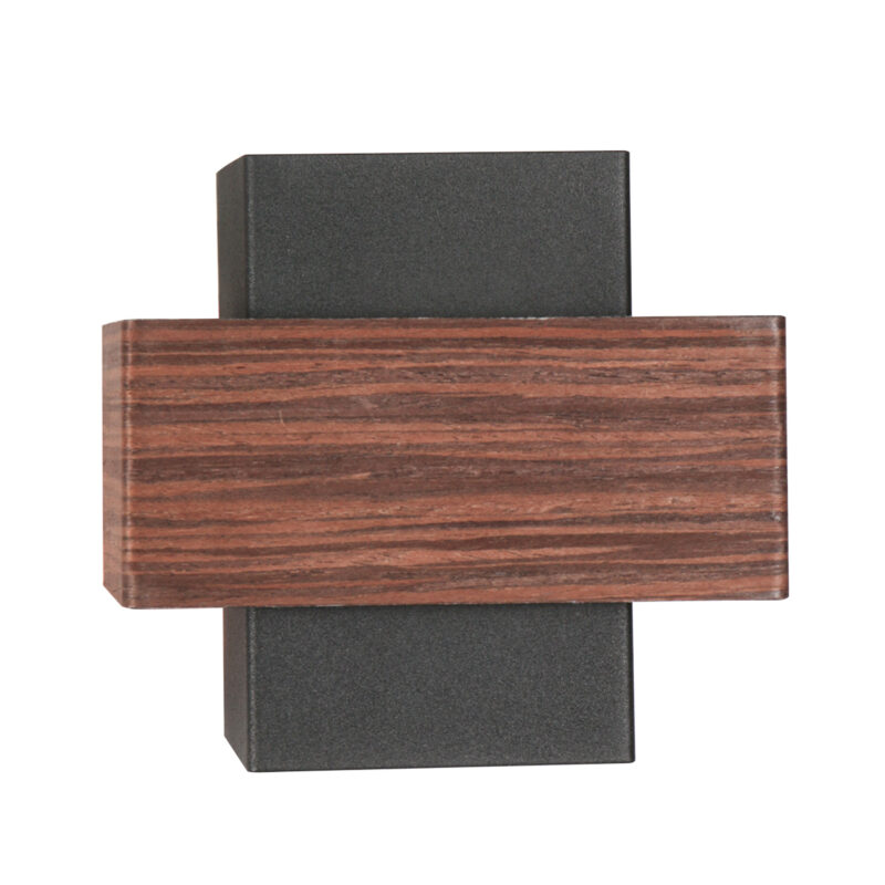 Aplique de pared rústico negro/madera Steinhauer Muro - Imagen 2