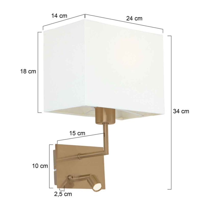 Lámpara de pared clásica en bronce blanco Nouveau Mexlite - Imagen 3