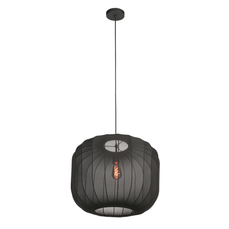 Lámpara colgante negra de textil transparente Anne Lighting Sable - Ø55 cm - Imagen 2