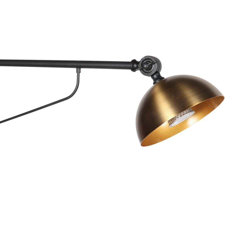 Aplique de pared retro negro con pantalla de bronce Steinhauer Pintino - Imagen 5
