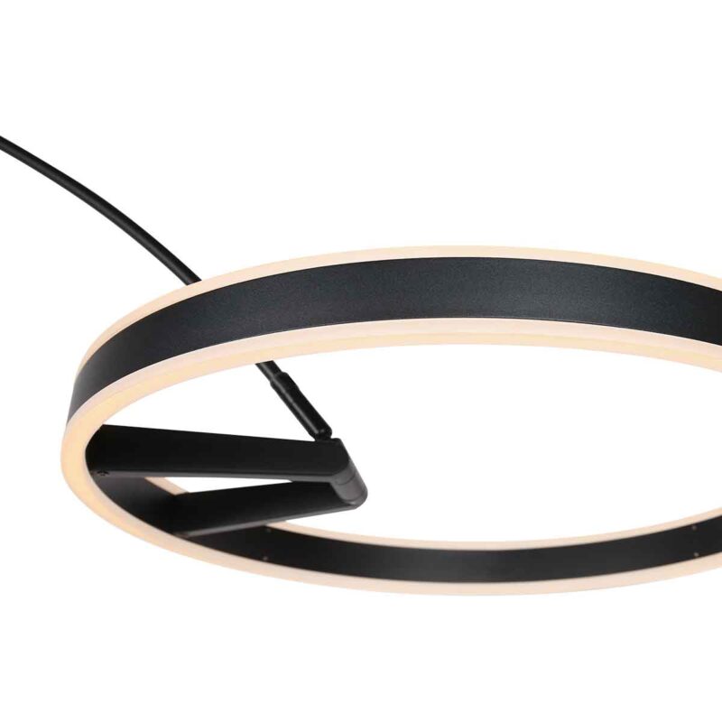 Lámpara de pie moderna de metal negro Steinhauer Ringlux - Imagen 5