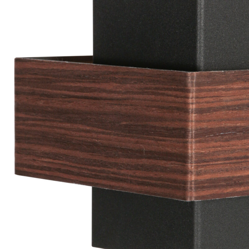 Aplique de pared rústico negro/madera Steinhauer Muro - Imagen 4