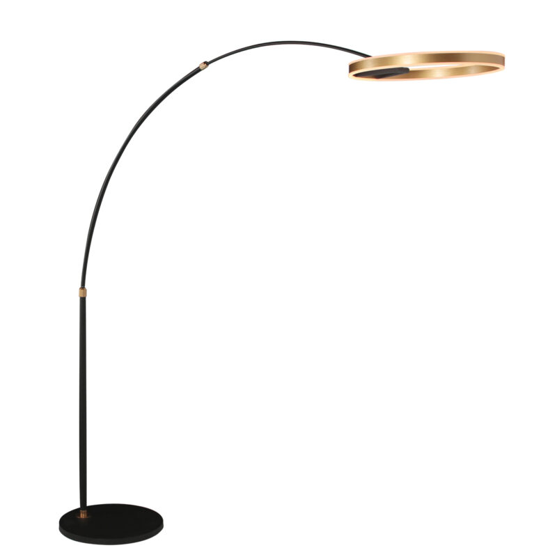 Lámpara de pie moderna de metal dorado Steinhauer Ringlux - Imagen 16